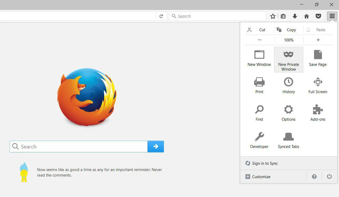 New Incognito Window Mozilla Firefox
