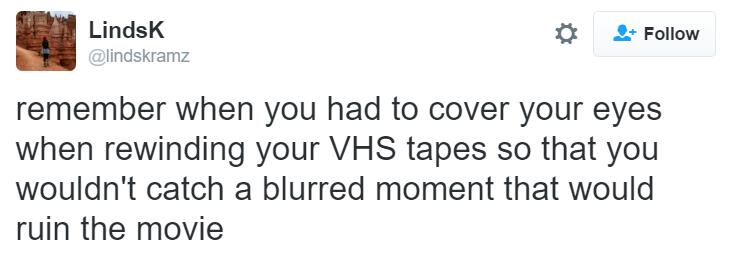 Rewinding VHS Tapes Tweet