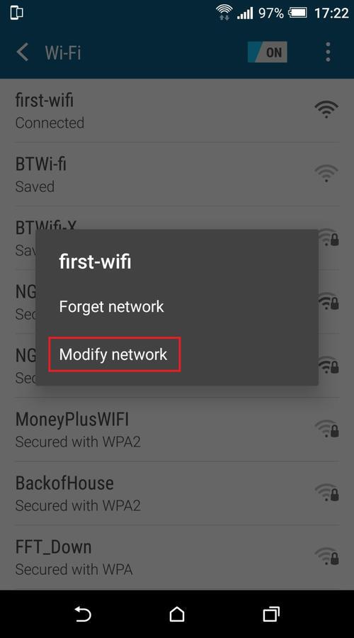 Modify Wi-Fi network