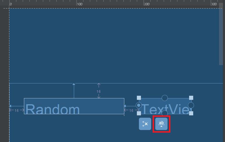 Select baseline constraint icon in Android Studio
