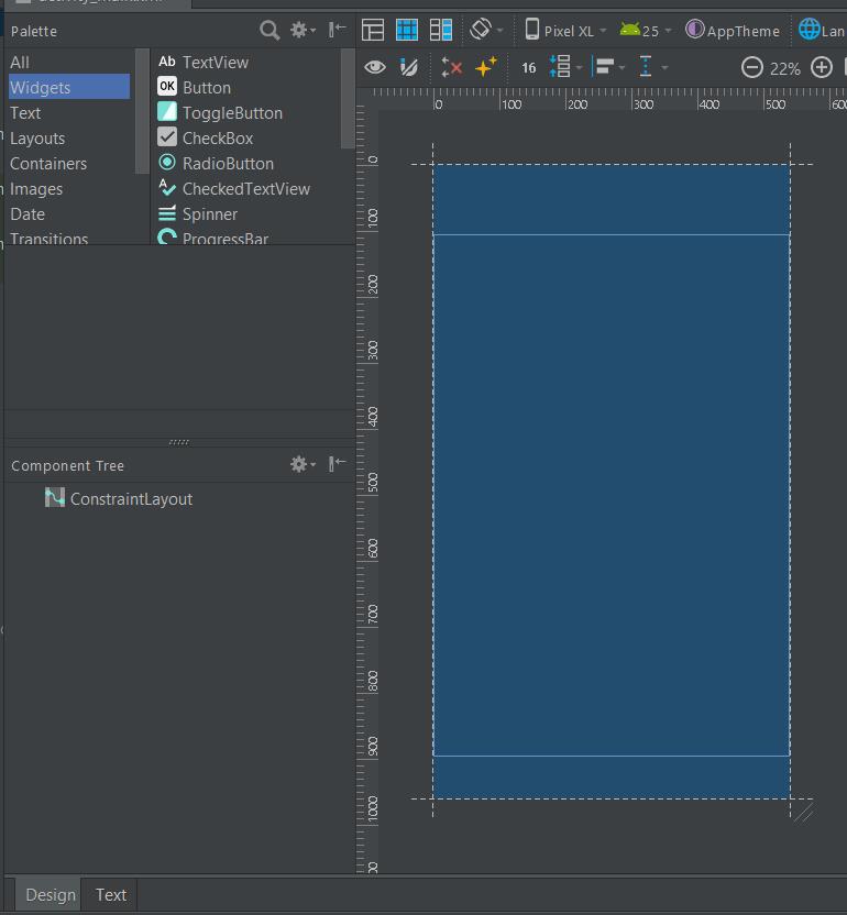 Blank layout in Android Studio