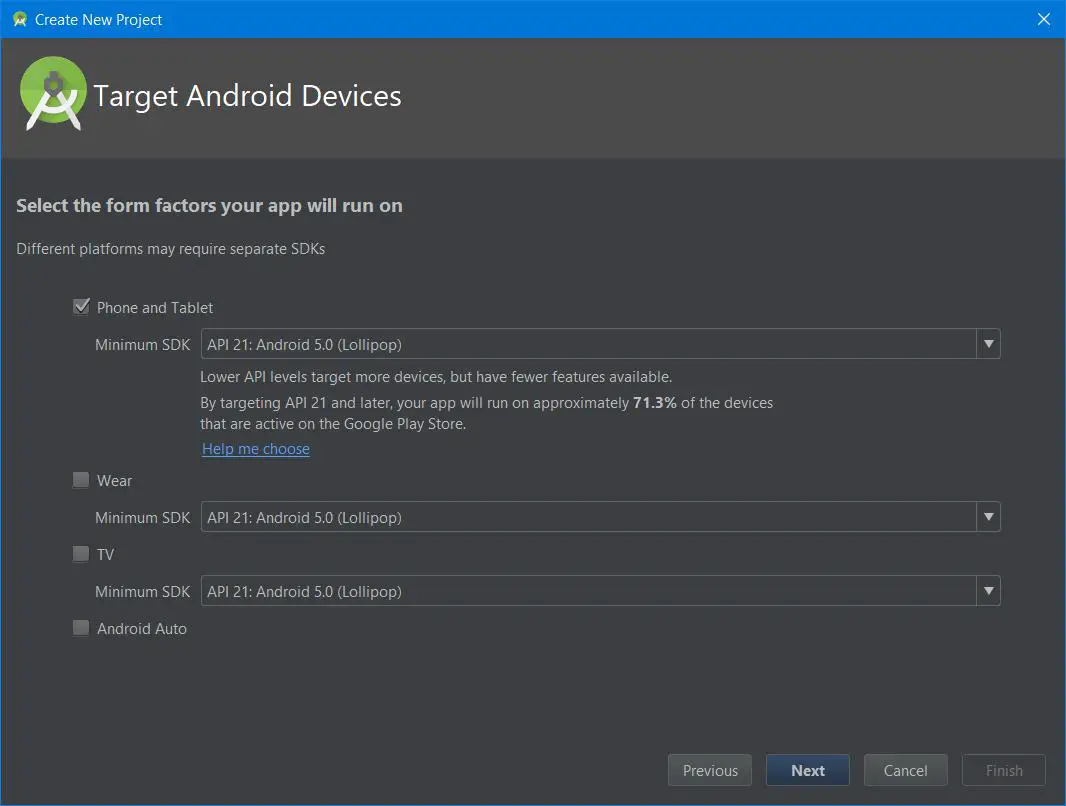 Target Android devices in Android Studio