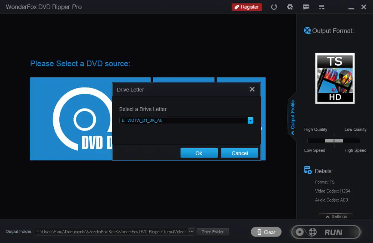 DVD ripper select drive