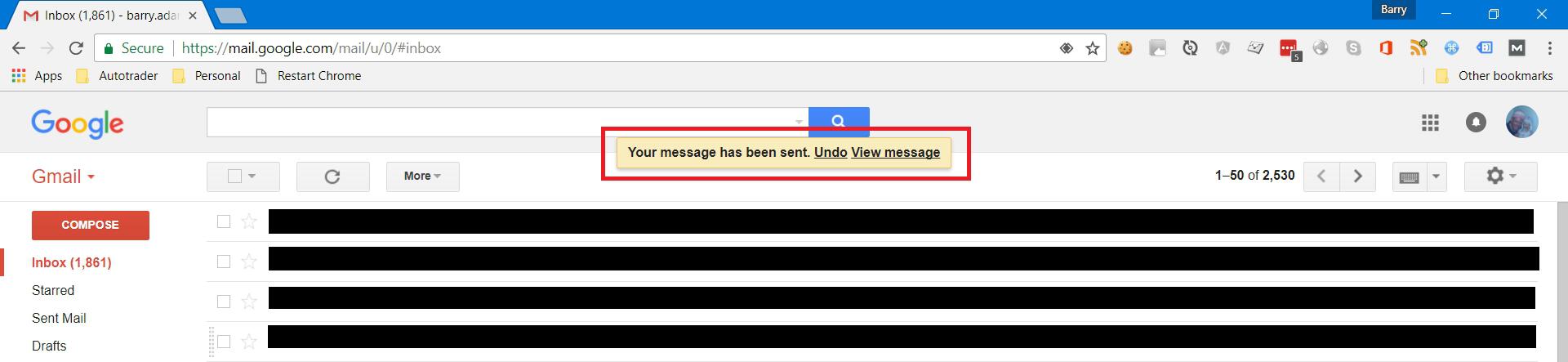 Undo send message in Gmail