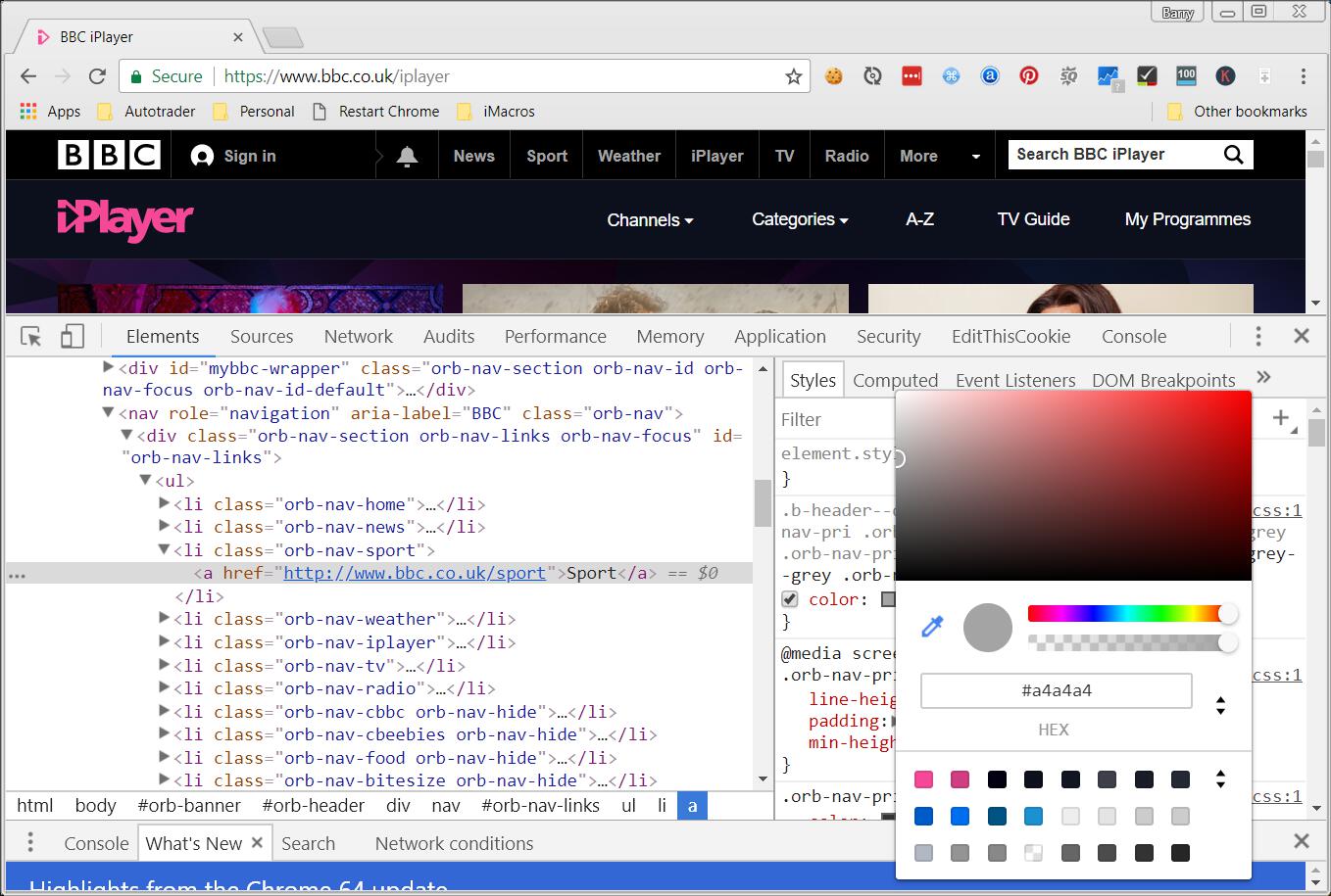 colorpicker extension