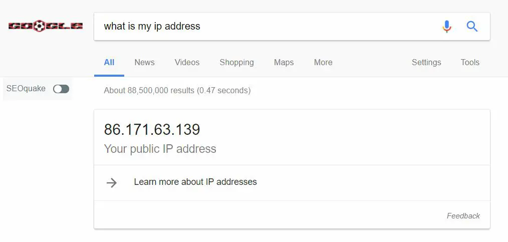 IP address without PROXY server in Chrome