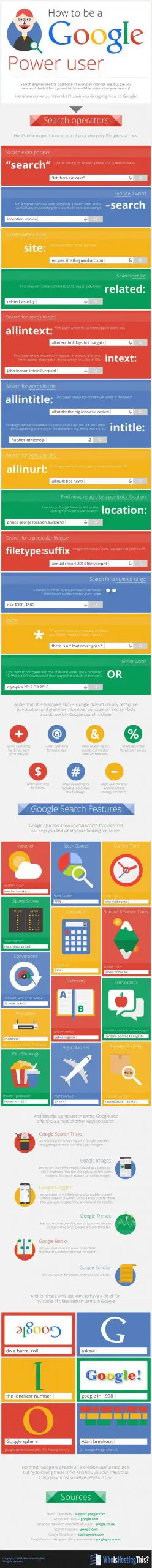 How To Be A Google Power User Infographic