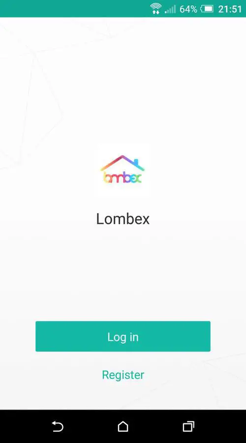 Lombex app register screen