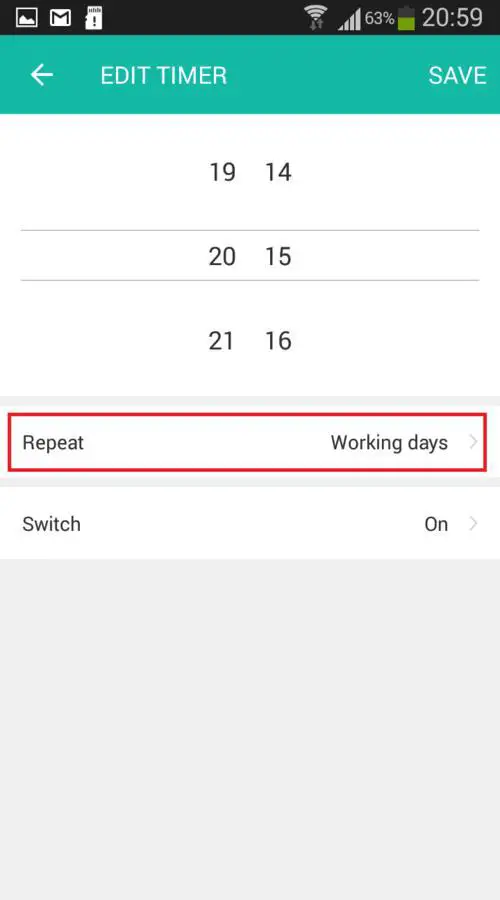 Lombex app repeat timer function
