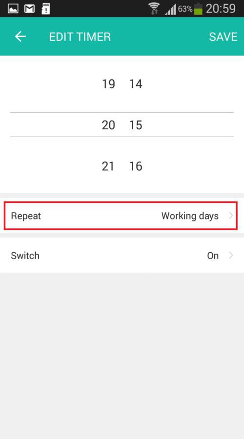 Lombex app repeat timer function
