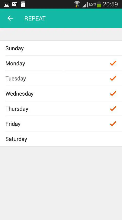Lombex app select timer days