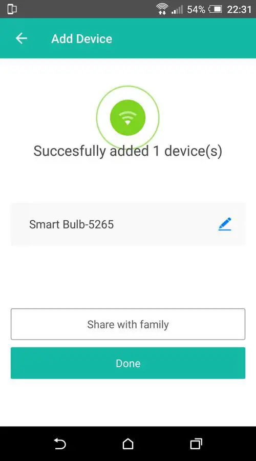 Lombex app successfully added device