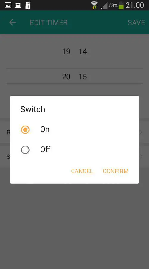 Lombex app toggle on or off