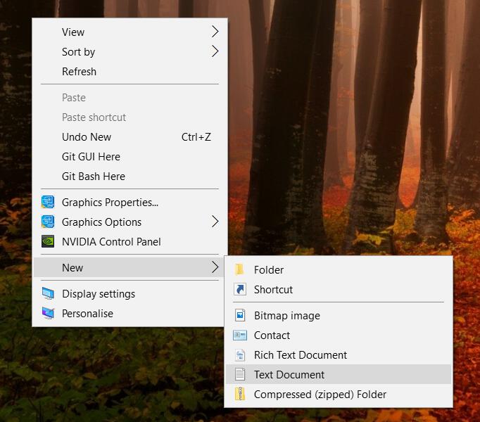 Create New Text Document Windows 10