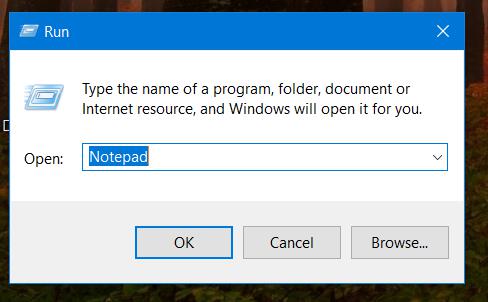 Run Dialog Windows 10