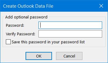 Password protect Outlook Data File