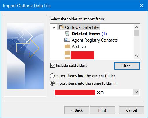 export outlook folders to desktop