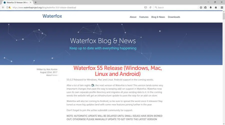 Waterfox browser