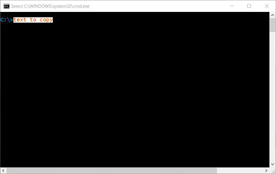 Windows command prompt marked text