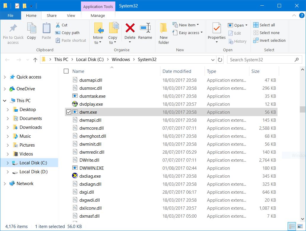 Desktop Window Manager windowssystem32 file location