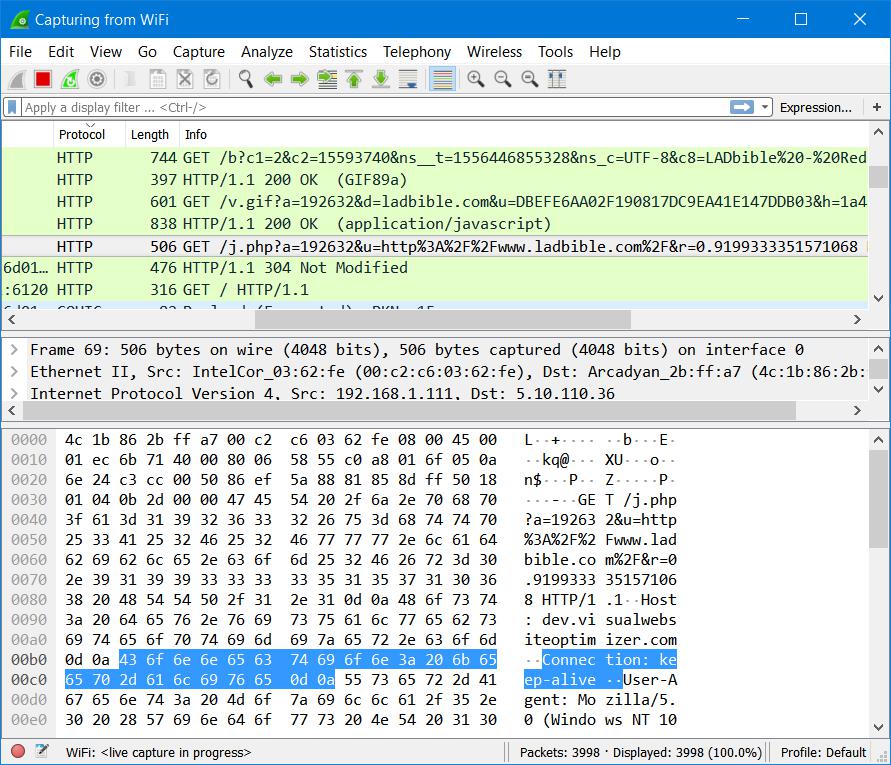 Wireshark Unencrypted