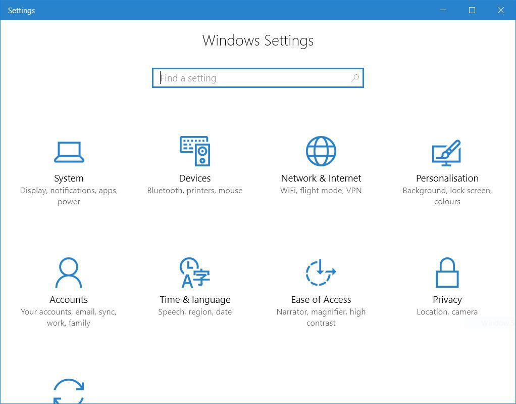 Windows 10 Settings