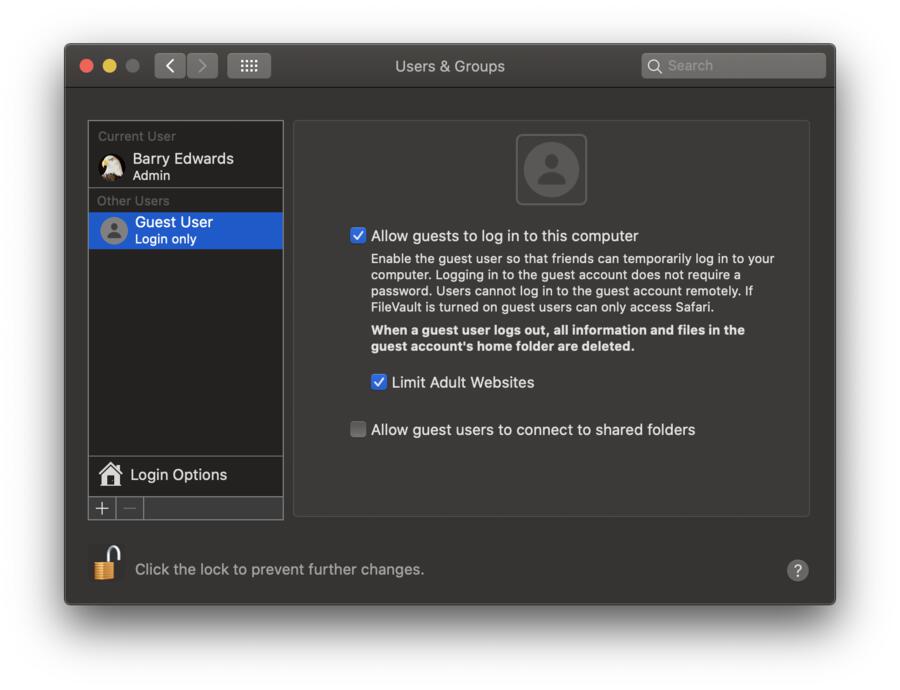 Enable Guest Login Mac