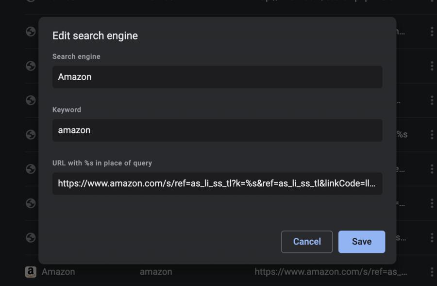 Amazon Search Omnibox